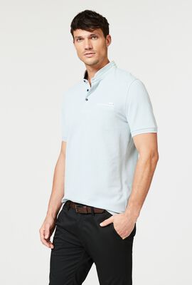 Light Blue Organic Cotton Mens Polo Shirt